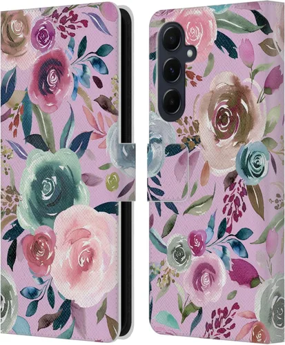 Vista 32 de Head Case Designs Officially Licensed Ninola Abstract Poppies Lilac Floral Leather Wallet Case Compatible with Samsung Galaxy A07 4G