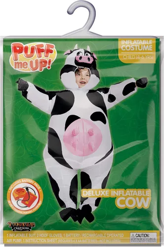 Vista 7 de Spooktacular Creations - Disfraz inflable de vaca de Halloween de lujo para niños