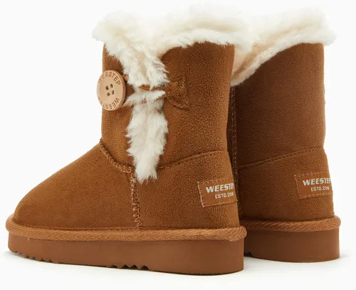Vista 7 de Weestep Botas de nieve ligeras para invierno, botón de madera, piel de oveja