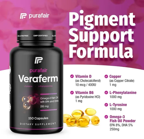 Vista 4 de ¿Vitiligo? Mejora la pigmentación de la piel y deshazte de las manchas blancas en la piel con este tratamiento de vitíligo: Veraferm. Estas píldoras