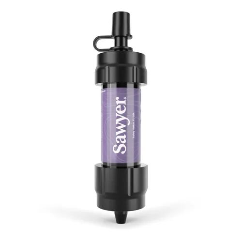 Vista 2 de Sawyer Products SP350 Sistema de filtración de agua Mini, solo filtro y émbolo de limpieza, individual, morado