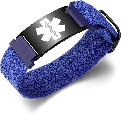 Vista 20 de Pulseras deportivas personalizadas de alerta médica para mujeres y hombres – Pulseras de identificación médica personalizadas con grabado gratuito