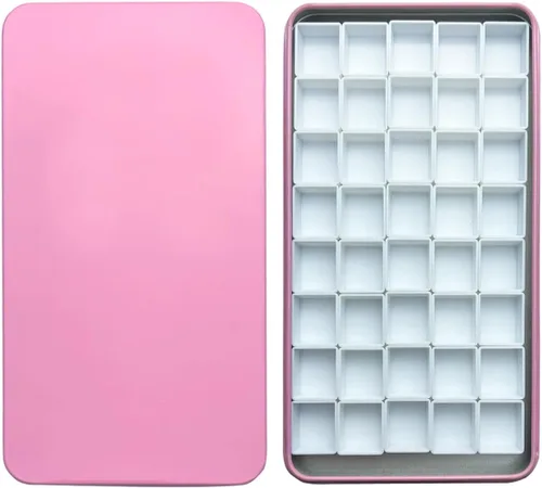 Vista 41 de FCLUB Paleta de latas de acuarela con 20 bandejas vacías completas con rayas magnéticas DIY tu kit de acuarela de viaje