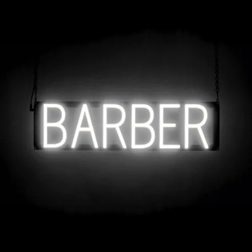 Vista 28 de SpellBrite Letrero LED Neon BARBER SHOP para negocios - Blanco, 24" x 15
