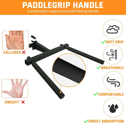 Vista 6 de Accesorio de barra de inmersión mejorado para estante de sentadillas de 2 x 2 pulgadas, accesorio de estante de potencia resistente con orificio