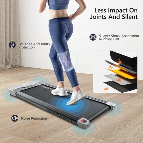 Vista 5 de Egofit Walker Pro/Plus - Cinta de correr para debajo del escritorio para trabajar desde casa, caminadora compacta solo para caminar con inclinación