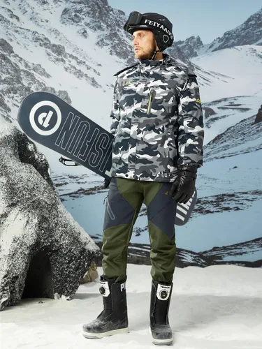 Vista 7 de MAGCOMSEN Pantalones de invierno para hombre, pantalones de nieve con forro polar, resistentes al agua, 4 bolsillos con cremallera, pantalones