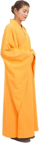 Vista 3 de ZooBoo Shaolin - Disfraz unisex de monje Kung fu, bata larga, traje de meditación