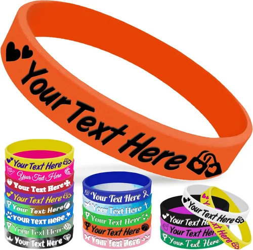 Vista 19 de Pulseras de silicona personalizadas, pulseras de goma personalizadas a granel para eventos, regalos de motivación deportiva, apoyos para hombres