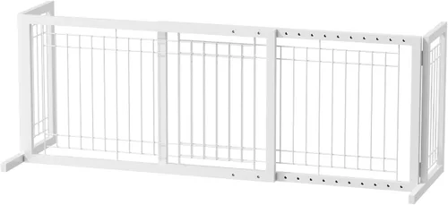 Vista 13 de Bonnlo - Puerta independiente para perros, de 39 a 68 pulgadas de ancho, para chimenea, escaleras, puertas, valla de metal ajustable para mascotas