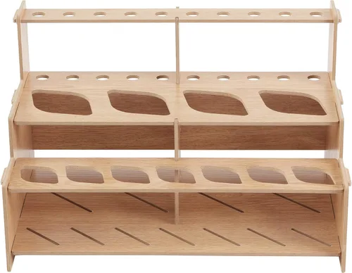 Vista 15 de Mezzo Artist Paint and Brush Rack - Soporte de Escritorio Multicapa de Laminado Veteado de Madera Organizador de Almacenamiento y Exhibición