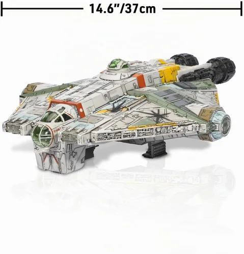 Vista 4 de Star Wars™ Micro Galaxy Squadron Ghost (Secret Mission) - Vehículo de 15 pulgadas con tres vehículos adicionales más diez microfiguras y accesorios