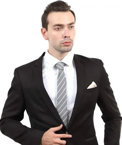 Vista 21 de JESLANG Corbata de algodón y lino de 2.56 pulgadas para hombre, perfecta para ocasiones formales e informales