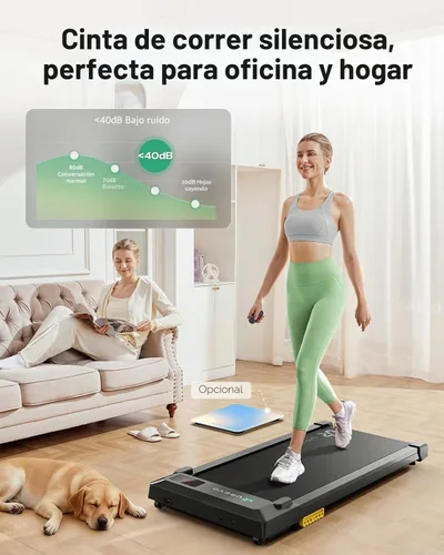 Vista 6 de UREVO Smart Walking Pad, Standing Desk Treadmill with Double Shock Absorption, Quiet Operation, Workout APP with Track Insights and MIIT Mode, Plug