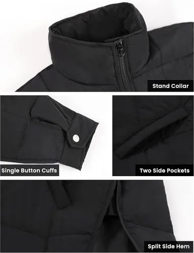 Vista 6 de Bianstore Chaqueta acolchada ligera y de gran tamaño para mujer, abrigo acolchado casual