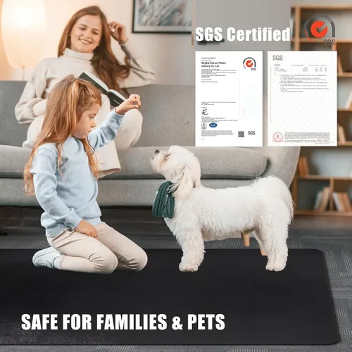 Vista 6 de Chair Mat for Carpet, 36" x 48" Office Chair Mat for Carpeted Floors, Non-Slip Carpet Protector Floor Mat with Grips, Plastic Heavy-Duty Rolling