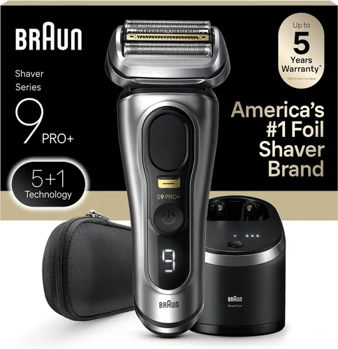 Vista 11 de Braun Series 9 9517s PRO+ Afeitadora eléctrica para hombres, 5 elementos de afeitado Pro y ProTrimmer de precisión para cabello largo, soporte
