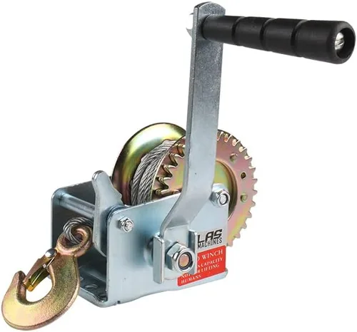 Vista 4 de South Bend Components Atlas Power Machines - Cabrestante manual para barco/remolque, 600 libras con cable de acero resistente