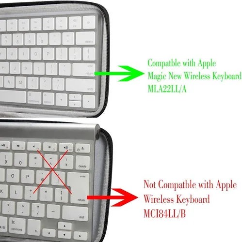 Vista 2 de Hermitshell Funda rígida de viaje para Apple Magic Keyboard MLA22LL/A + Trackpad 2 MJ2R2LL/A + Mouse Bluetooth (PU, negro) (paquete de 3)