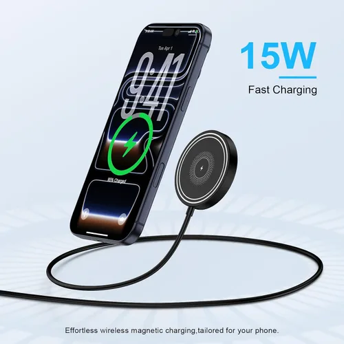 Vista 2 de 15W Samsung Magnetic Wireless Charger Fast Charging Pad for Galaxy S26 S25
