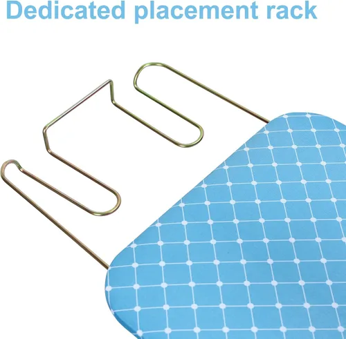 Vista 7 de Tabla de planchar de tamaño completo, mesa, altura ajustable, plegable, 42 pulgadas con cubierta resistente al calor (azul)