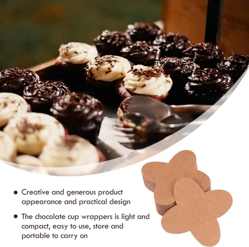 Vista 6 de Cabilock 100 envoltorios de chocolate de papel con trufas de chocolate, tazas de caramelo, base de postre, suministros para hornear para hacer