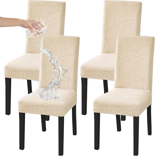 Vista 74 de HZDHCLH Juego de 4 fundas para sillas de comedor color burdeos, fundas elásticas de elastano para sillas Parsons, paquete de 4, fundas de asiento