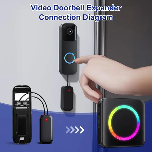 Vista 2 de Timbre de puerta inalámbrico - Compatible con Blink Video Doorbell y Blink Video Doorbell (2ª generación) (1 extensor de timbre de video 1 receptor)