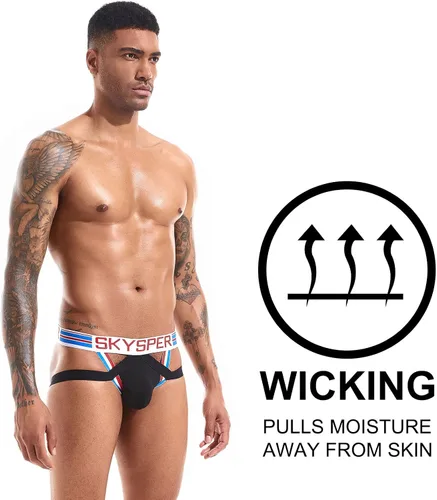 Vista 83 de SKYSPER Jock Strap Athletic Supporter para hombres Sexy Jockstrap Ropa interior masculina