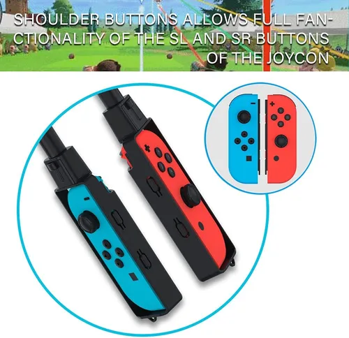 Vista 4 de Golf Culb para Nintendo Switch Joy-Con Controller accesorios deportivos para Mario Golf-Super Rush - Paquete de 2 negro