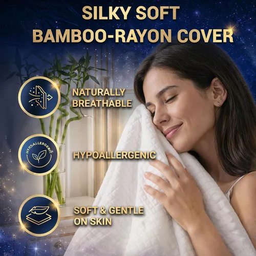 Vista 6 de Royal Therapy - Almohada de espuma viscoelástica Queen, almohada de espuma triturada ajustable sin olor para el alivio del dolor de cuello