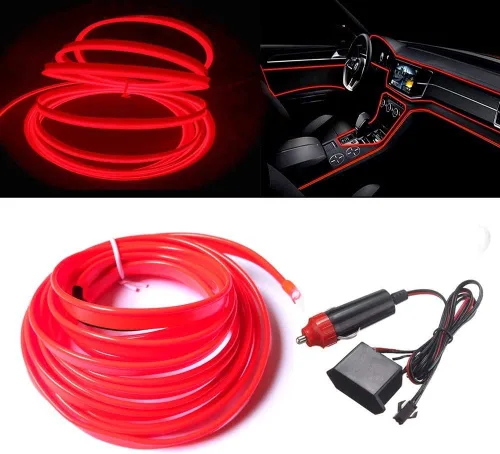 Vista 12 de MaxLax Tira de Iluminación LED de Neón Azul para Interior de Auto - 9.84 Pies de Cable EL de 12V Flexible con Protección de Fusible Integrada