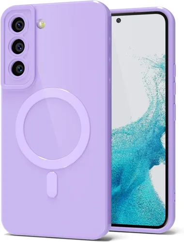 Vista 88 de Svanove Funda magnética de silicona para Samsung Galaxy S22, compatible con Magsafe, bonita funda para mujer, goma de gelatina brillante delgada