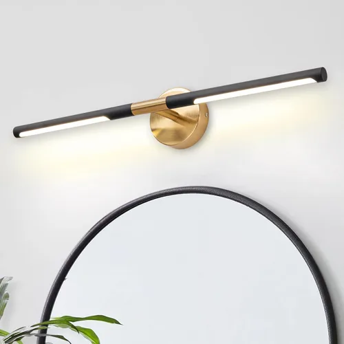 Vista 13 de Lámparas doradas para baño sobre espejo de 24 pulgadas, 18W 360° Giratorias Regulables 4000K Lámpara de Tocador LED de Latón, Luces de Tocador