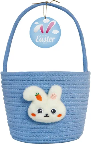 Vista 13 de Cesta de Pascua, cestas de Pascua para niños, cesta de Pascua personalizada para niños y niñas, juego de 2 huevos de conejo vacíos, niños, niñas