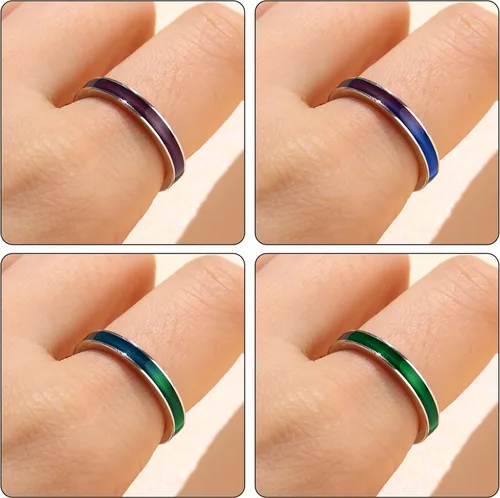 Vista 6 de ADRAMATA Anillos de plata de ley 925 para mujeres y hombres, anillos de compromiso de boda de 0.157 pulgadas, anillos de compromiso de moda