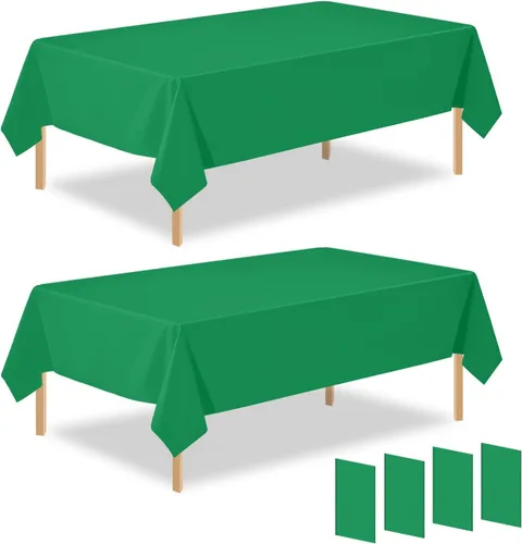Vista 8 de Paquete de 2 manteles rectangulares desechables de plástico negro de 54 x 108 pulgadas, manteles de plástico negro para cumpleaños, bodas
