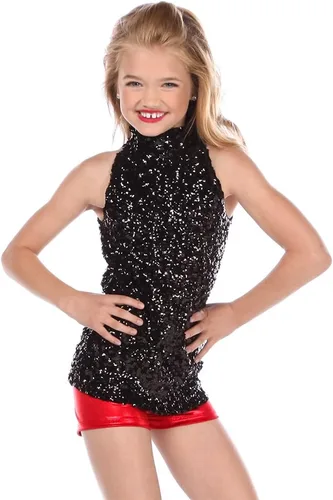 Vista 2 de Alexandra Collection Vestido de túnica con lentejuelas brillantes para mujer, solo para Kix Negro