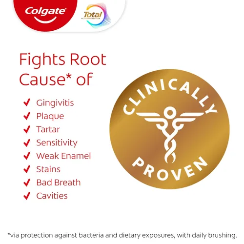 Vista 2 de Colgate Total Active Prevention - Pasta de dientes en gel blanqueador con flúor, a granel con fórmula clínicamente probada que combate las bacterias