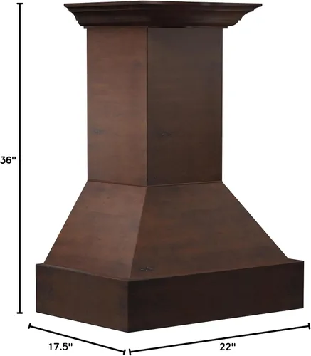 Vista 2 de Z Line 355WH-36 - Campana extractora de madera para montaje en pared, 1200 CFM, 36 pulgadas, nogal/Hamilton