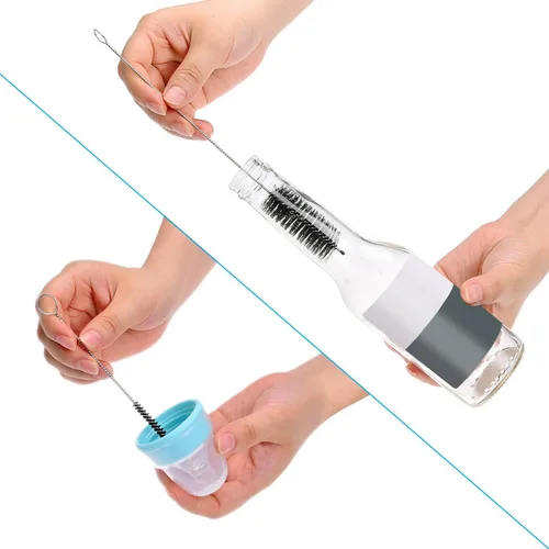 Vista 2 de Juego de 15 cepillos de limpieza y 10 agujas de limpieza - para pequeñas aberturas/tubos/tuberías - por ejemplo: pistola de pintura en aerosol