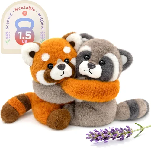 Vista 12 de IKASA Dúo de animales de peluche de vaca y caballo para microondas, calentable y refrigerable de 1.5 libras con aroma a lavanda con peso, 2 piezas