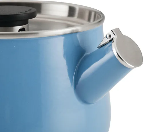 Vista 10 de KitchenAid Teakettles - Tetera silbadora de acero esmaltada y lista para inducción, tapa de acero inoxidable, 2 cuartos de galón, terciopelo azul