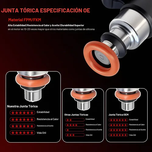 Vista 4 de Juego de 6 inyectores de combustible 5281427AA compatibles con Chrysler Pacifica 2017-2021, Voyager 2020-2021, Ram 1500 2019-2022, Dodge Durango