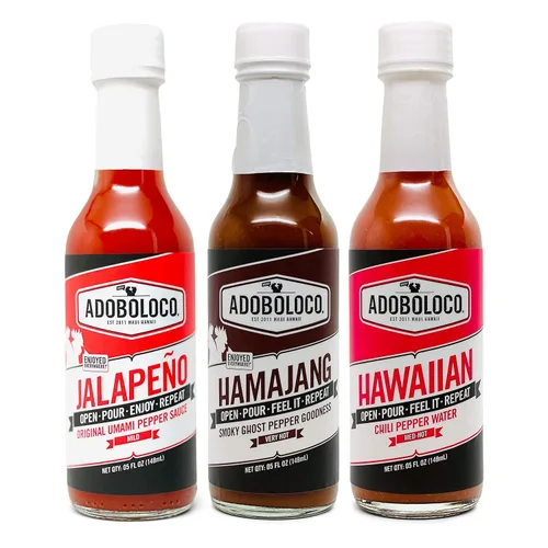 Vista 22 de Adoboloco ¡Salsa picante FIYA! FIYA! (paquete de 3) Salsa de 5 oz Mezcla de salsa de chile ardiente extremadamente picante súper sabrosa
