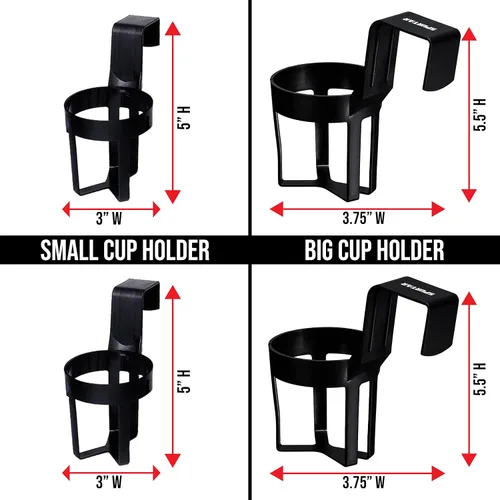 Vista 2 de 4 paquetes de portavasos negros grandes para automóvil de 44 oz y 2 pequeños de 12 oz, accesorios personalizados para portavasos para tu coche