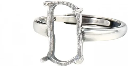 Vista 9 de Base de anillo ajustable de plata de ley 925 para anillo de piedra irregular de 0.276 x 0.551 in, ajuste en blanco, fabricación de joyas, regalo