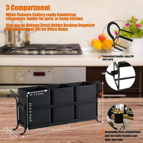 Vista 2 de NelyBet Organizador de cubiertos, cubiertos, organizador de utensilios de cocina y cajón de cubiertos para tenedores, cucharas, cuchillos - Perfecto
