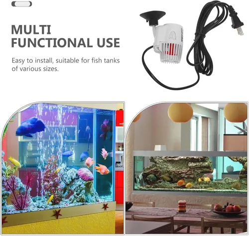 Vista 6 de Happyyami Wave Pump for Aquariums Electric Circulation Fish Tank Accessory US Plug Quiet Energy Efficient Aquarium Wave Maker Suitable for