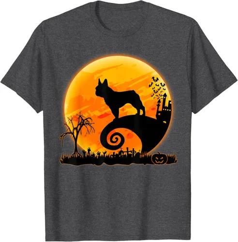 Vista 30 de Camiseta divertida de disfraz de Halloween para perro y luna de Bulldog francés, Negro, S